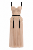 Rochie din matase cu detaliu faux portjartier