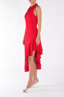 Rochie camasa cu volane asimetrice Red