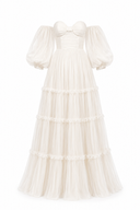 Rochie diafana cu volum spectaculos