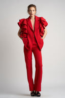 Pantalon red cu croiala dreapta si dunga frontala