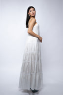 Rochie maxi din matase cu bretele subtiri