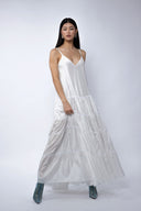 Rochie maxi din matase cu bretele subtiri