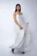 Rochie maxi din matase cu bretele subtiri