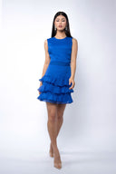 Rochie Pixie din matase cu spatele gol Blue