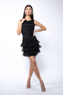 Rochie Pixie din matase cu spatele gol Black