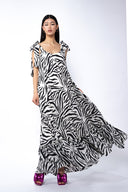 Rochie lunga vaporoasa Black and White
