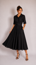 Rochie midi din bumbac cu buzunare