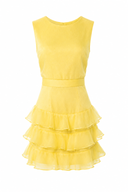 Rochie Pixie din matase cu spatele gol Yellow