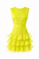 Rochie Pixie din matase cu spatele gol Lime
