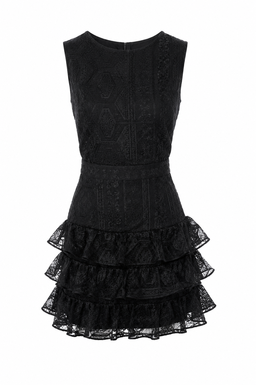 Rochie Pixie din matase brodata cu spatele gol Black