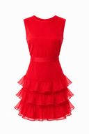Rochie Pixie din matase cu spatele gol Red