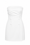 Short jacket dress with corset and buttons
