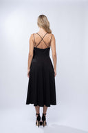 Rochie satinata asimetrica cu spatele decupat