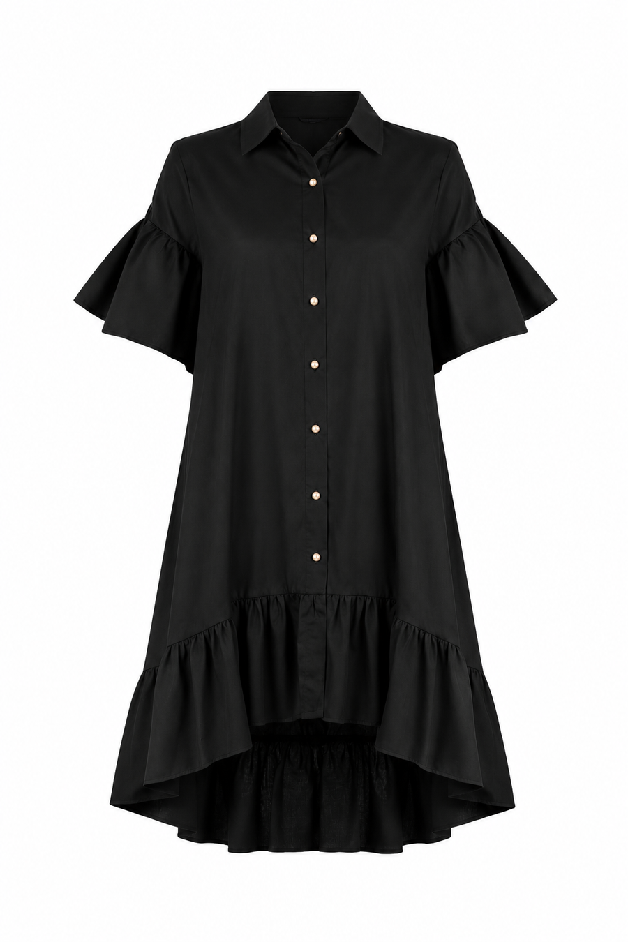 Rochie camasa asimetrica Black