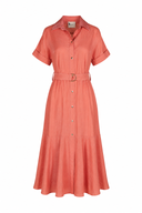 Rochie camasa din in peliculizat  Burnt Orange