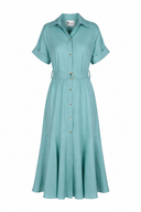 Rochie camasa din in peliculizat Pearl Aqua