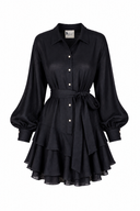 Rochie camasa din in peliculizat Black