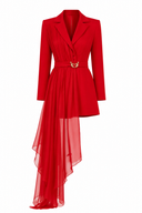 Rochie sacou scurta cu fronseu din matase