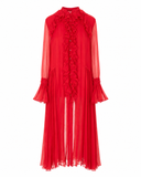 Rochie midi vaporoasa din matase Red