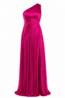 Silk dress with deep slit