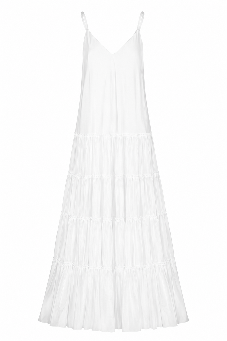Rochie maxi din matase cu bretele subtiri