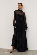 Rochie lunga din matase Black romance
