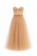 Rochie midi din tulle cu corset