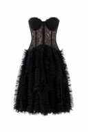 Rochie cu volane si corset structurat