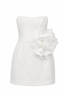 Chantilly lace mini dress with detachable flower