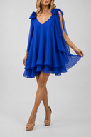 Rochie mini cu esarfe Royal Blue