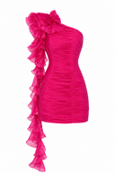 Rochie one shoulder cu volane spectaculoase