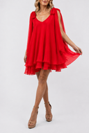 Rochie mini cu esarfe Red