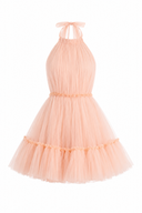Tulle mini dress with open back