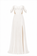 Rochie lunga cu esarfe si swarovski  detasabile
