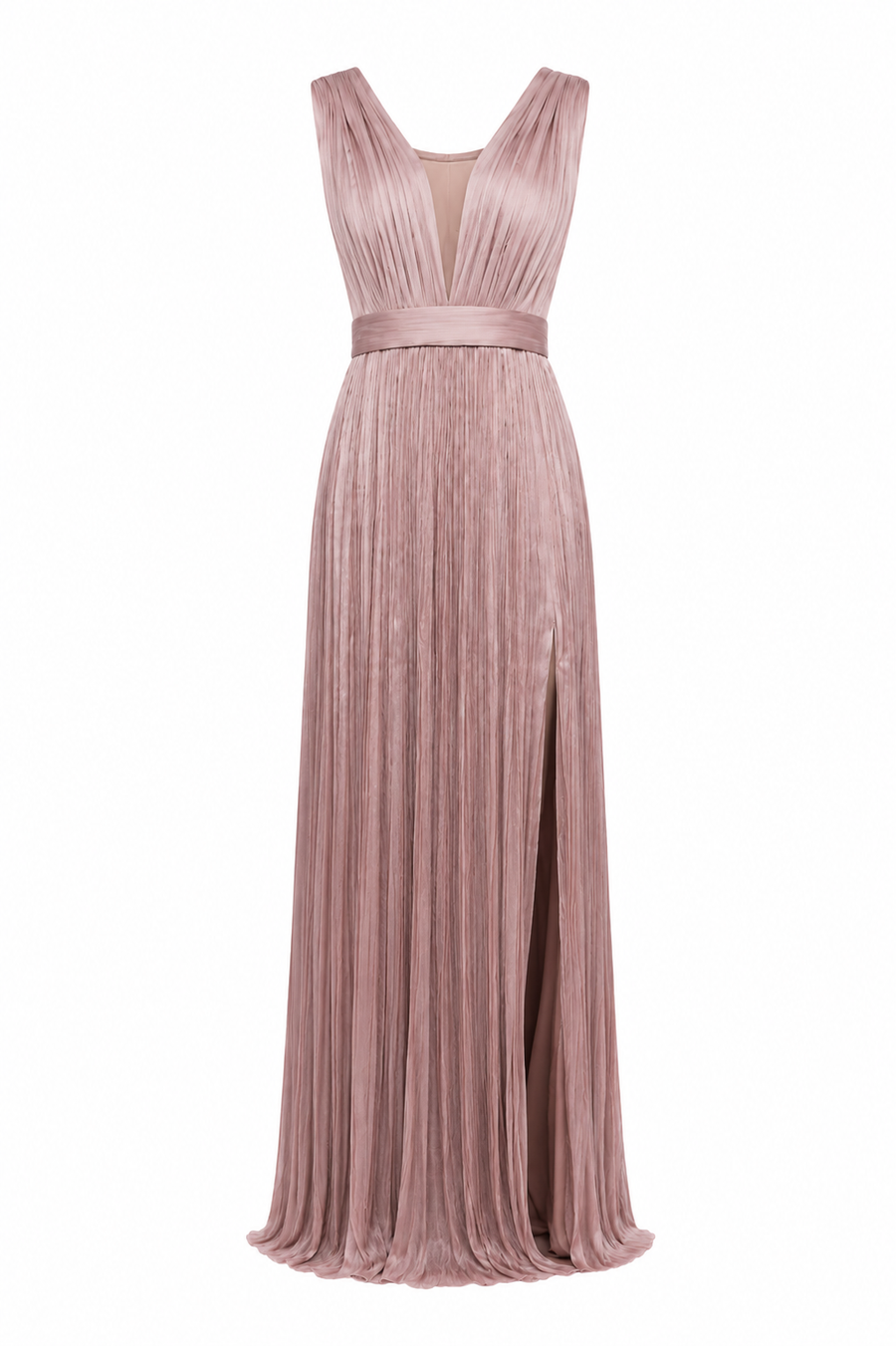 Rochie din matase cu slit inalt si corset transparent