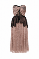 Midi dress in tulle and chantilly