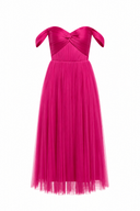 Rochie midi din tulle de matase