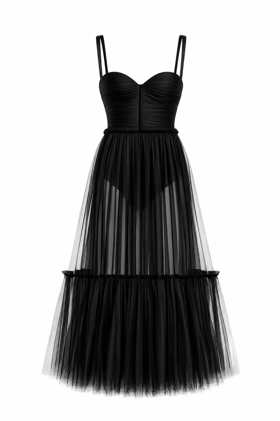 Rochie din tulle cu body incorporat