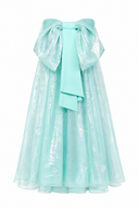 Rochie din matase peliculizata cu funda oversized