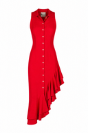 Rochie camasa cu volane asimetrice Red