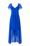 Rochie asimetrica lejera din amestec de matase Blue