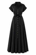 Rochie camasa din bumbac cu buzunare