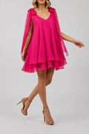 Rochie mini cu esarfe Fucsia
