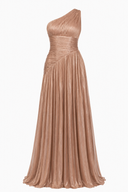 Rochie lunga asimetrica bronze