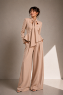Pantaloni palazzo cu pliuri nude