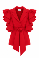 Sacou cu volane arhitecturale Red