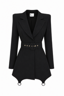 Sacou stil rochie Ringoux Black cu umeri sculpturali