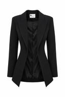 Sacou cambrat cu peplum si cordon Black