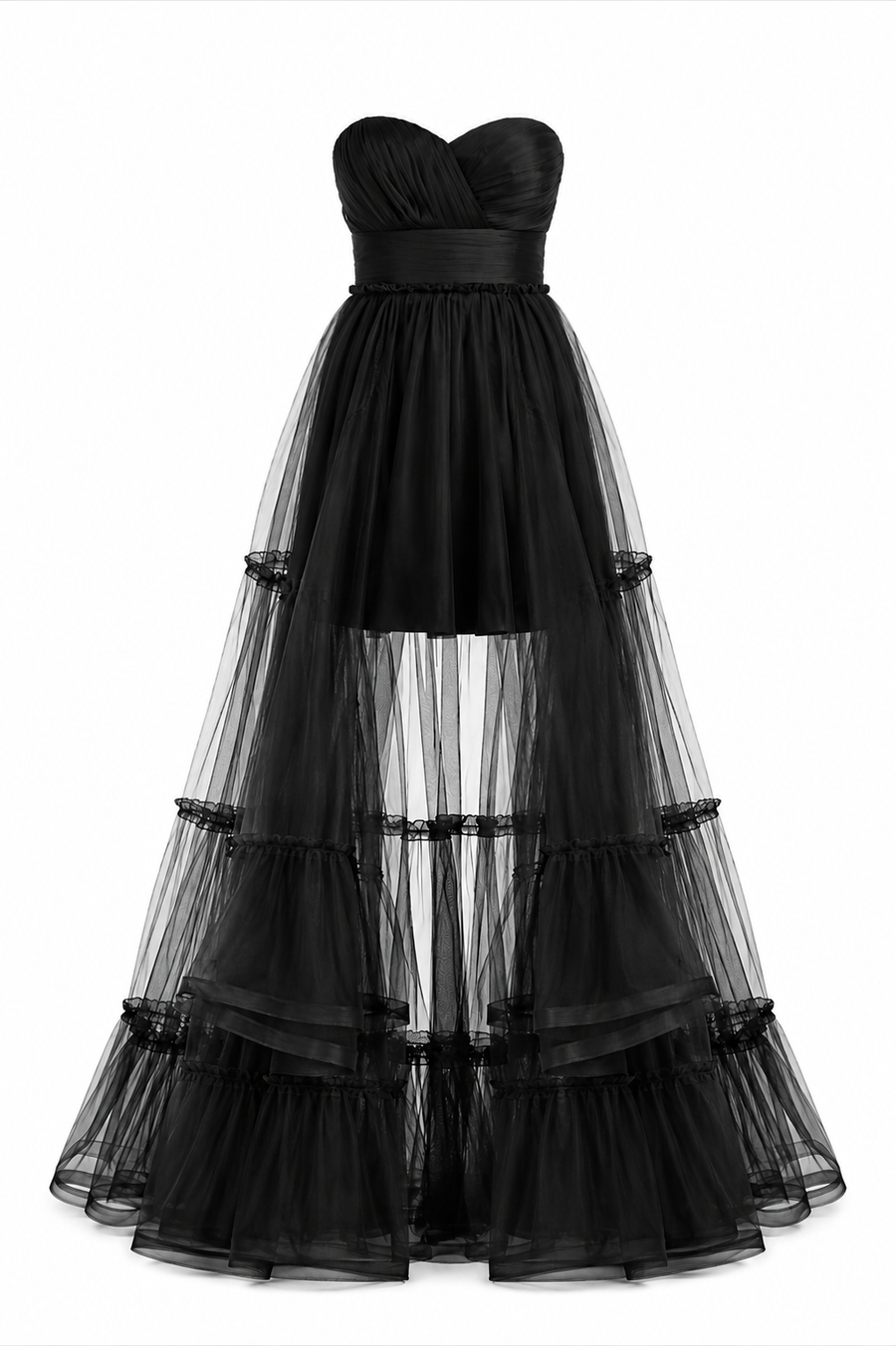 Rochie asimetrica din tulle